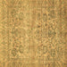 Square Oriental Brown Traditional Rug, abs439brn