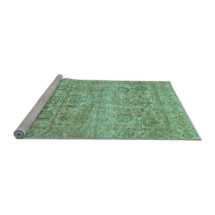 Sideview of Machine Washable Oriental Light Blue Traditional Rug, wshabs439lblu