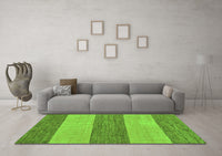 Machine Washable Abstract Green Modern Rug, wshabs43grn