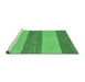 Sideview of Machine Washable Abstract Emerald Green Modern Area Rugs, wshabs43emgrn