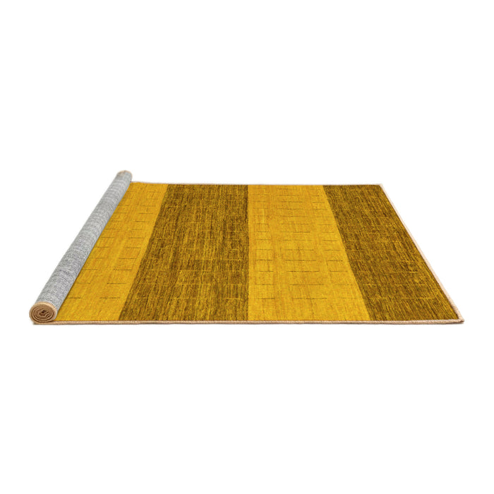 Sideview of Machine Washable Abstract Yellow Modern Rug, wshabs43yw