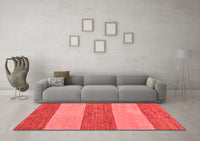 Machine Washable Abstract Red Modern Rug, wshabs43red