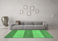 Machine Washable Abstract Emerald Green Modern Rug, wshabs43emgrn