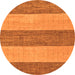 Round Abstract Orange Modern Rug, abs43org