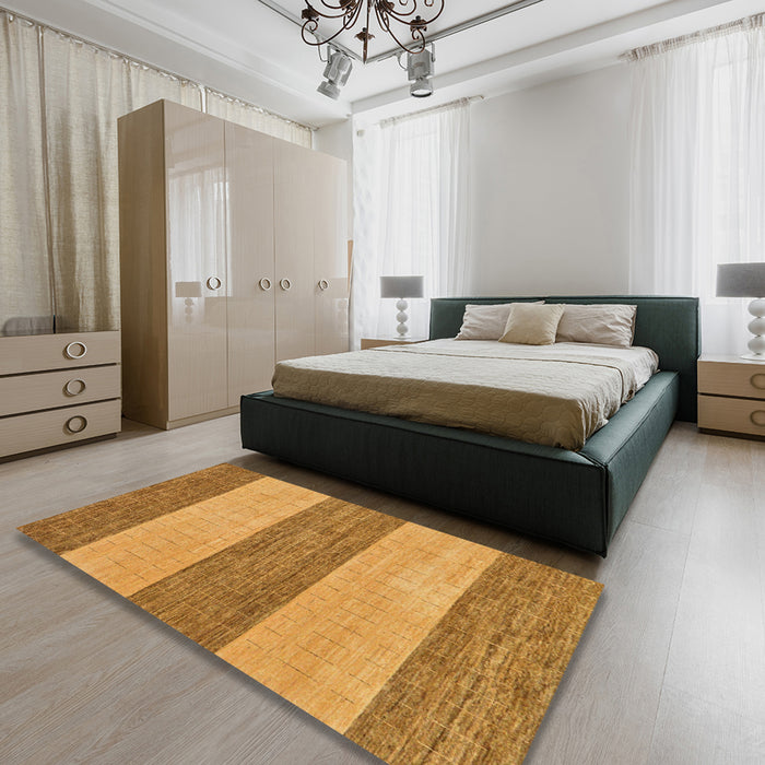 Abstract Sedona Brown Modern Rug in a Bedroom, abs43