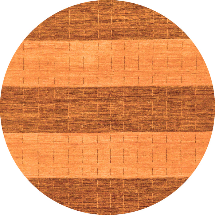 Round Machine Washable Abstract Orange Modern Area Rugs, wshabs43org