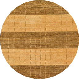 Round Machine Washable Abstract Sedona Brown Rug, wshabs43