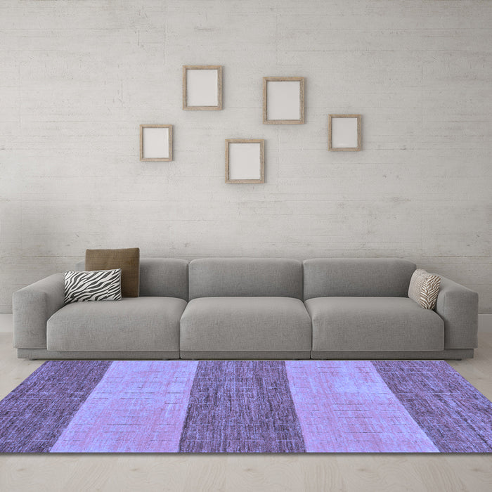 Machine Washable Abstract Blue Modern Rug in a Living Room, wshabs43blu