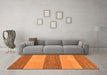 Machine Washable Abstract Orange Modern Area Rugs in a Living Room, wshabs43org