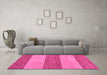 Machine Washable Abstract Pink Modern Rug in a Living Room, wshabs43pnk