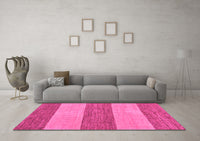 Machine Washable Abstract Pink Modern Rug, wshabs43pnk