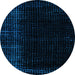 Round Abstract Light Blue Modern Rug, abs4400lblu