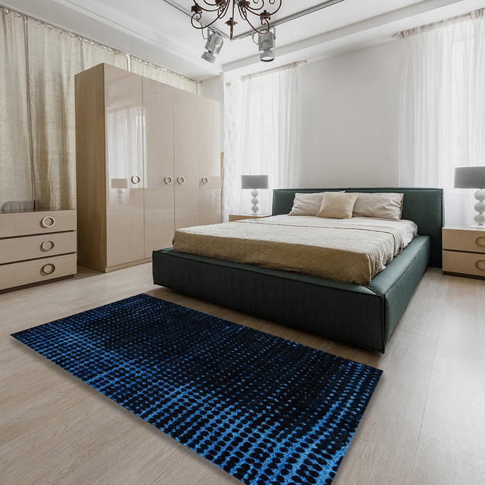 Machine Washable Abstract Black Rug in a Bedroom, wshabs4400