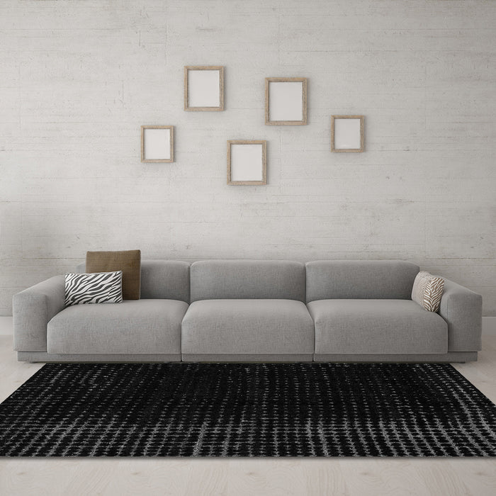Machine Washable Abstract Gray Modern Rug in a Living Room,, wshabs4400gry