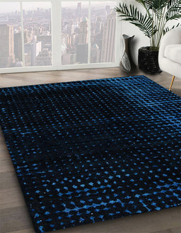 Abstract Black Modern Rug in Family Room, abs4400