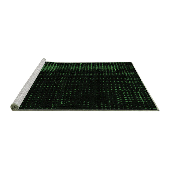 Sideview of Machine Washable Abstract Emerald Green Modern Area Rugs, wshabs4400emgrn