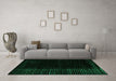 Machine Washable Abstract Green Modern Area Rugs in a Living Room,, wshabs4400grn