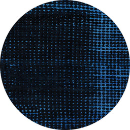 Round Machine Washable Abstract Black Rug, wshabs4400