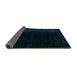 Sideview of Abstract Turquoise Modern Rug, abs4400turq