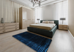 Abstract Black Modern Rug in a Bedroom, abs4400