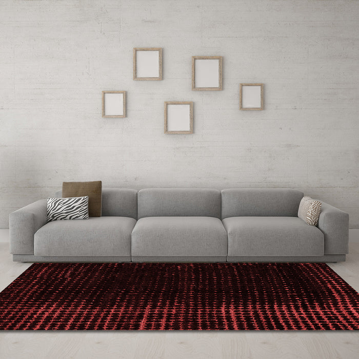 Modern Red Washable Rugs