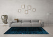 Machine Washable Abstract Turquoise Modern Area Rugs in a Living Room,, wshabs4400turq