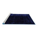 Sideview of Machine Washable Abstract Blue Modern Rug, wshabs4400blu