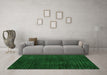 Machine Washable Abstract Green Modern Area Rugs in a Living Room,, wshabs4401grn