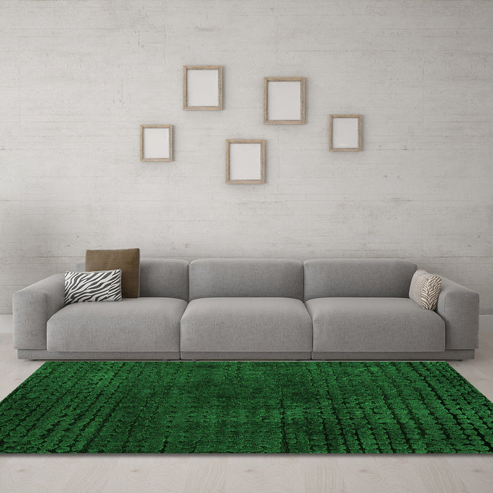 Machine Washable Abstract Green Modern Area Rugs in a Living Room,, wshabs4401grn