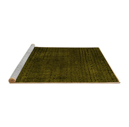 Sideview of Machine Washable Abstract Yellow Modern Rug, wshabs4401yw