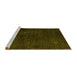 Sideview of Machine Washable Abstract Yellow Modern Rug, wshabs4401yw