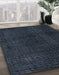 Abstract Dark Slate Gray Green Modern Rug in Family Room, abs4401