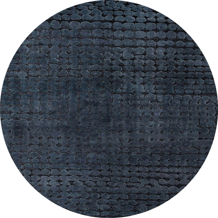Round Machine Washable Abstract Dark Slate Gray Green Rug, wshabs4401