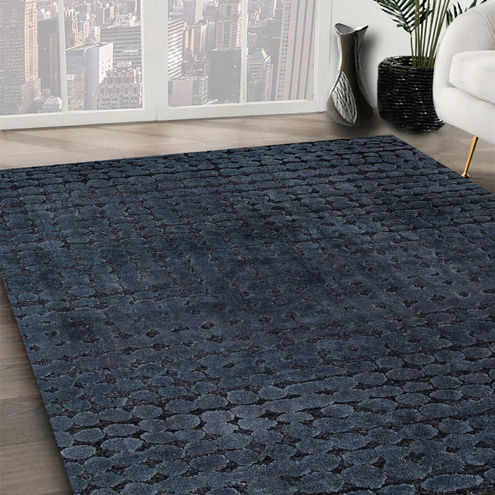 Abstract Dark Slate Gray Green Modern Rug in Family Room, abs4401
