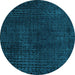 Round Machine Washable Abstract Light Blue Modern Rug, wshabs4401lblu