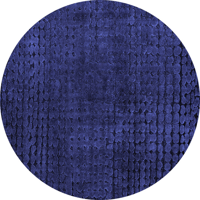 Round Abstract Blue Modern Rug, abs4401blu