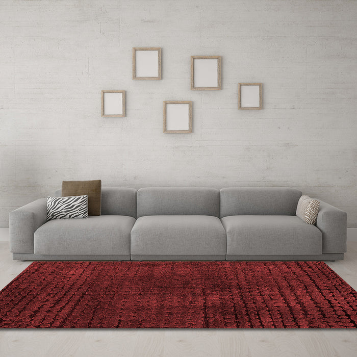 Modern Red Washable Rugs