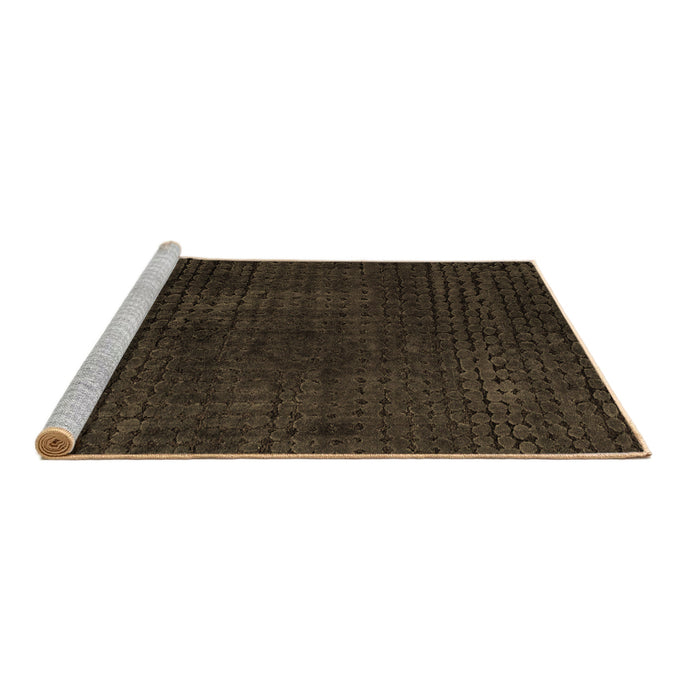 Sideview of Machine Washable Abstract Brown Modern Rug, wshabs4401brn