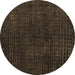 Round Abstract Brown Modern Rug, abs4401brn