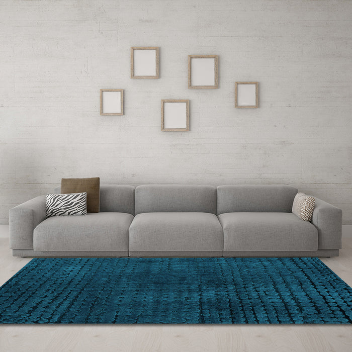 Machine Washable Abstract Light Blue Modern Rug in a Living Room, wshabs4401lblu