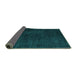 Sideview of Abstract Turquoise Modern Rug, abs4401turq