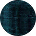 Round Abstract Light Blue Modern Rug, abs4402lblu