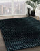 Abstract Black Modern Rug in Family Room, abs4402