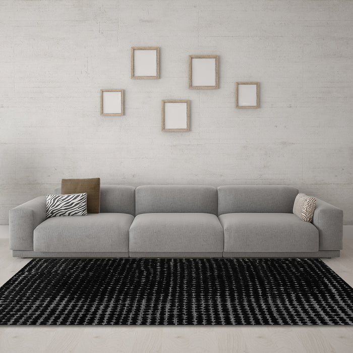 Machine Washable Abstract Gray Modern Rug in a Living Room,, wshabs4402gry