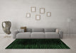 Machine Washable Abstract Emerald Green Modern Area Rugs in a Living Room,, wshabs4402emgrn