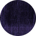 Round Abstract Purple Modern Rug, abs4402pur