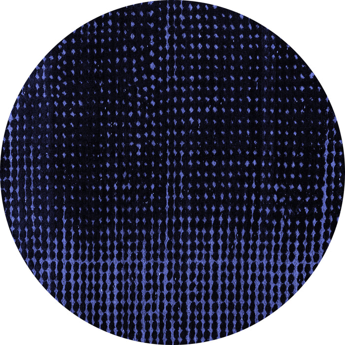 Round Abstract Blue Modern Rug, abs4402blu