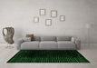 Machine Washable Abstract Green Modern Area Rugs in a Living Room,, wshabs4402grn