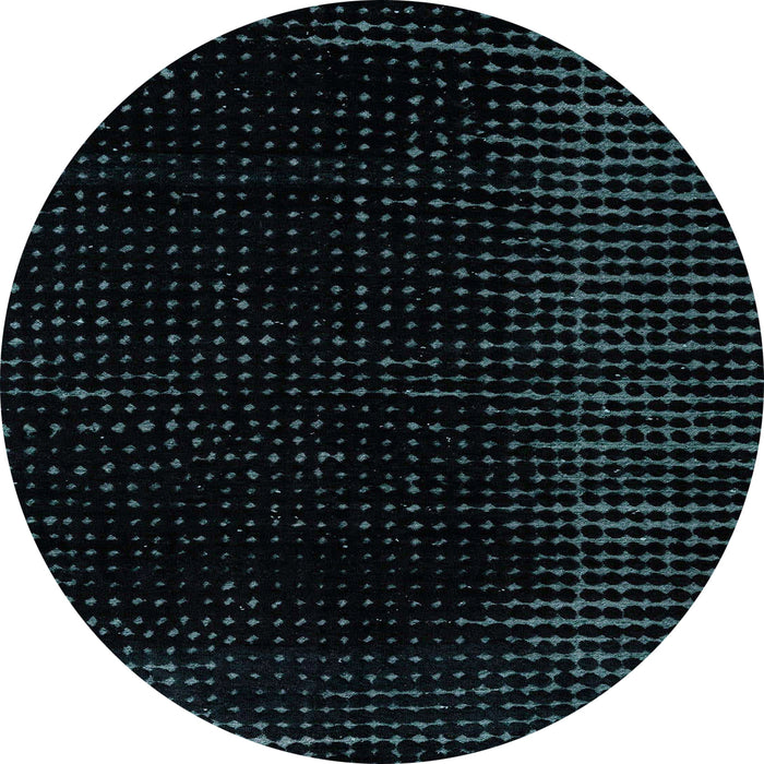 Round Machine Washable Abstract Black Rug, wshabs4402