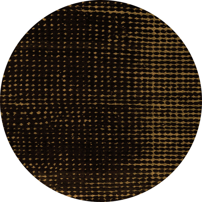 Round Abstract Orange Modern Rug, abs4402org